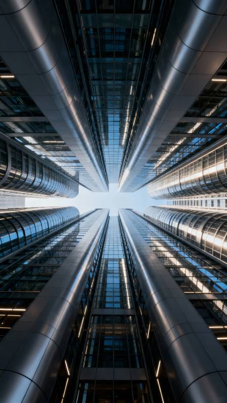 摩天楼群仰视未来感图片