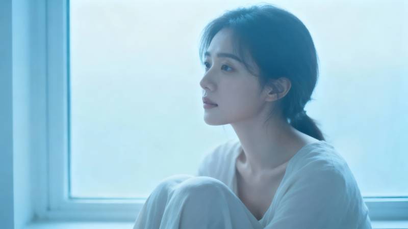 窗边静思 蓝调温柔时光图片