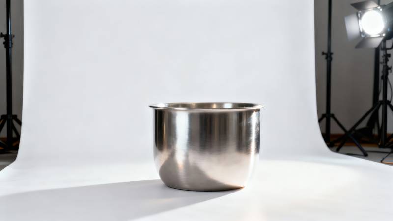 不锈钢盆静物摄影图片