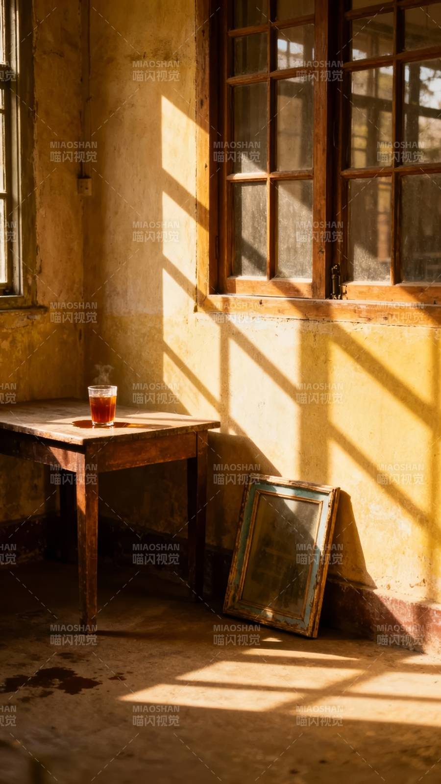 阳光斜照 旧桌茶烟静图片