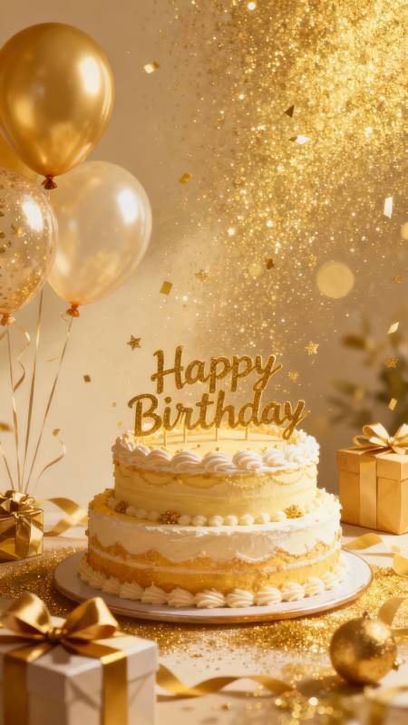 金色生日宴 璀璨庆生时刻图片