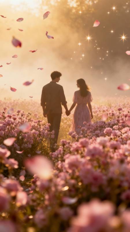 花海牵手 星光浪漫图片