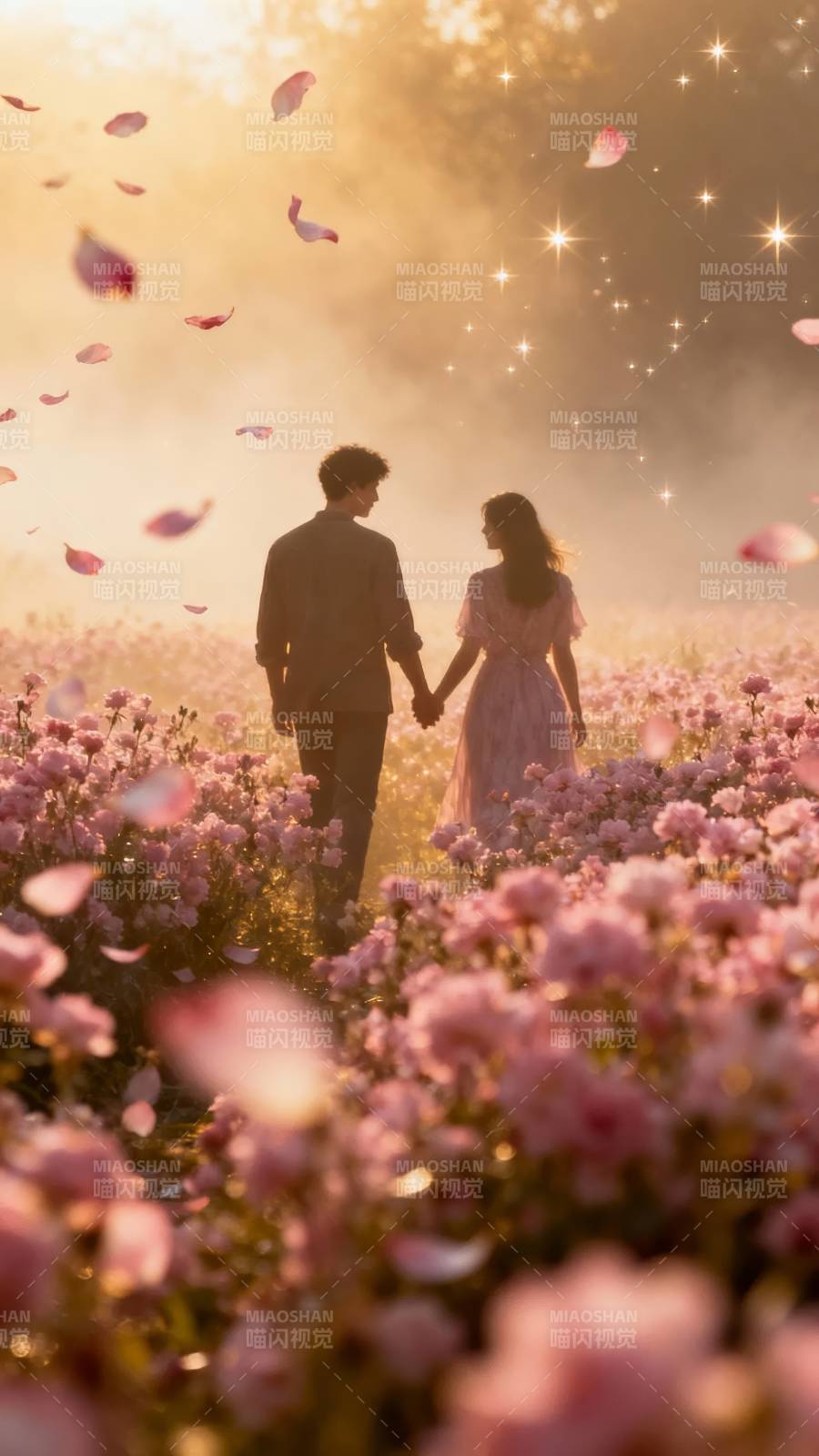 花海牵手 星光浪漫图片