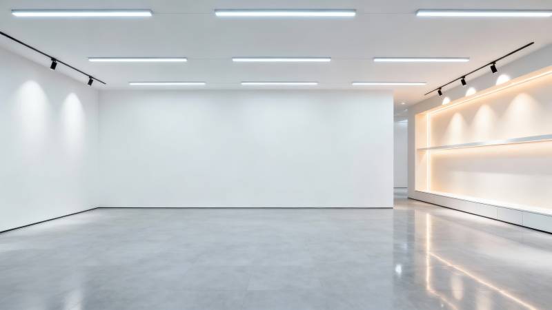 现代极简白色展厅空间图片