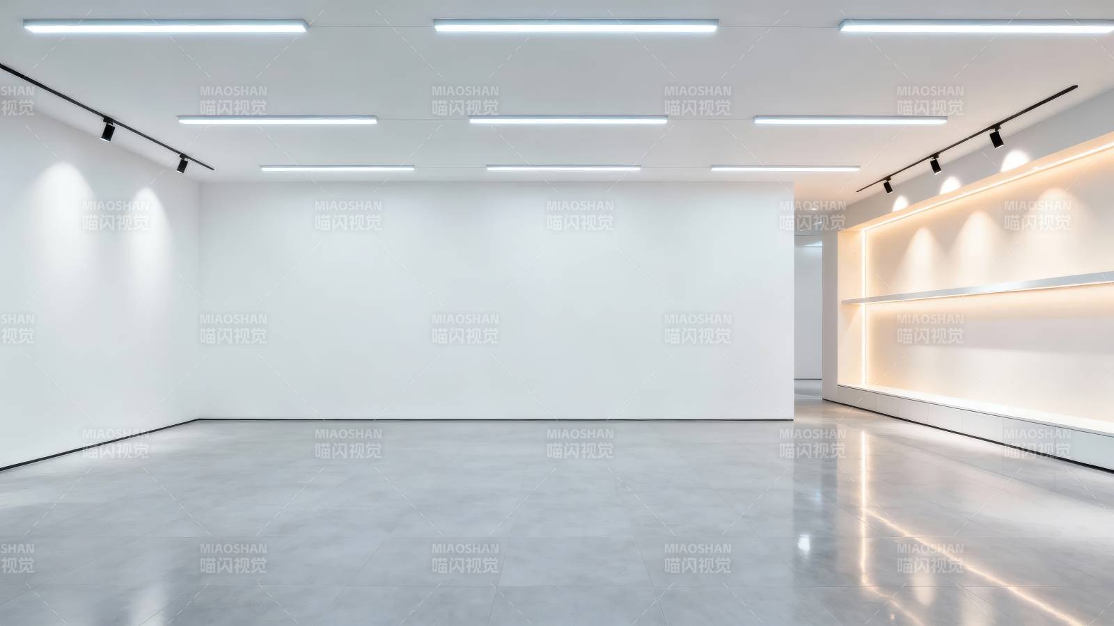 现代极简白色展厅空间图片