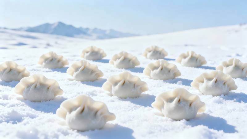 雪地里的小饺子们图片