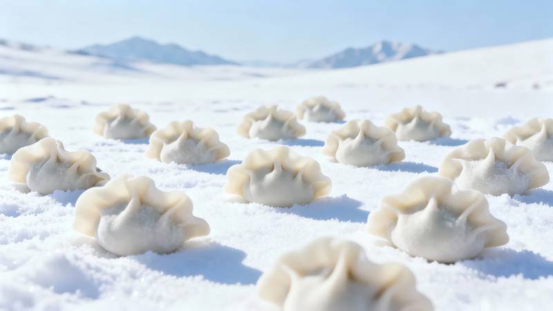 雪地里的小饺子们图片