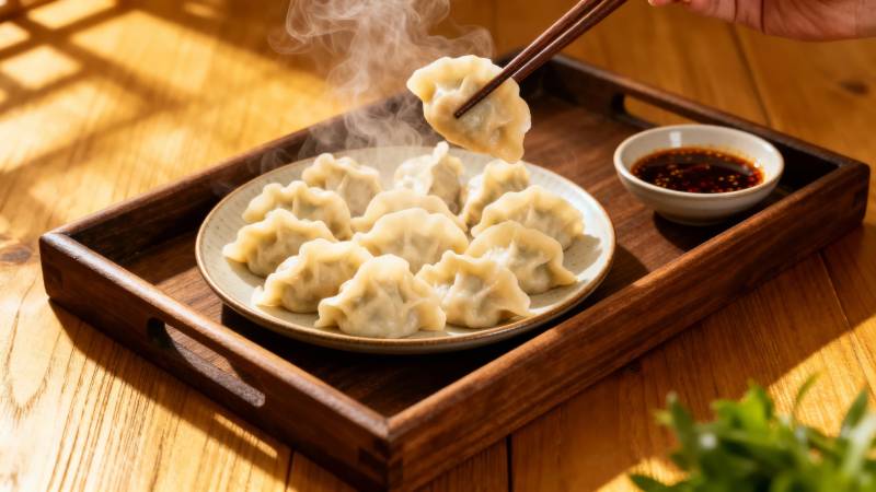 热饺蘸酱 暖意融融图片