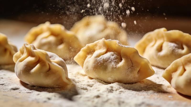 饺子撒粉 暖意融融图片