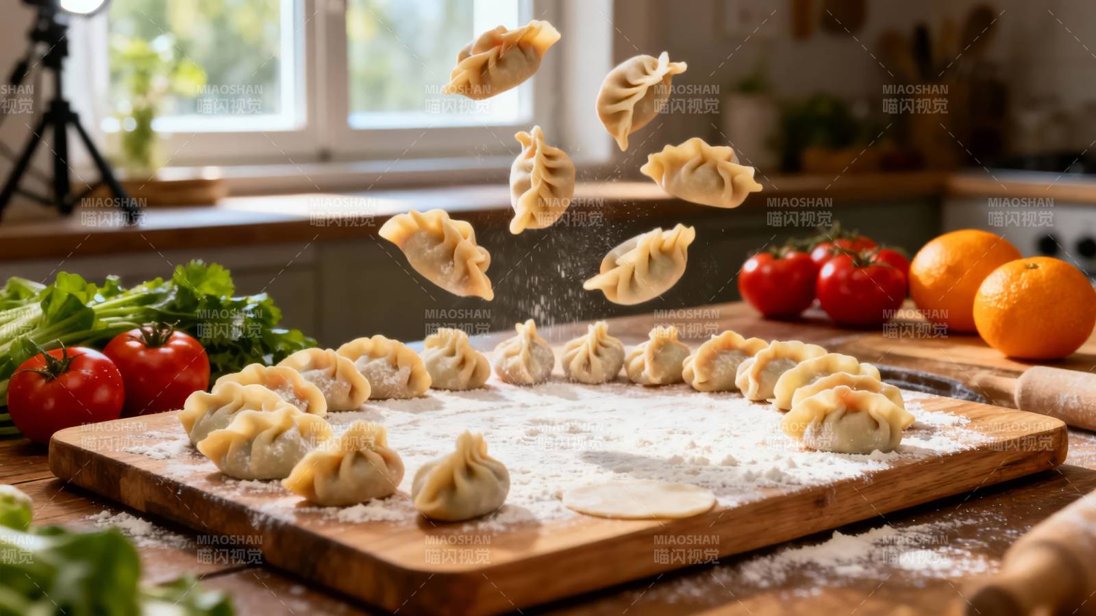 饺子飞舞 厨房烟火气图片