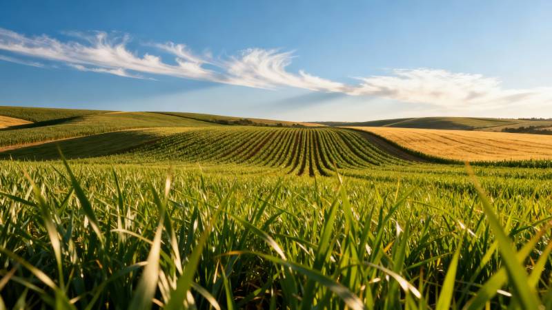 绿野千重浪 蓝天映丰收图片