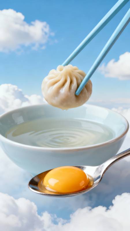 云端美食 汤包与蛋黄图片