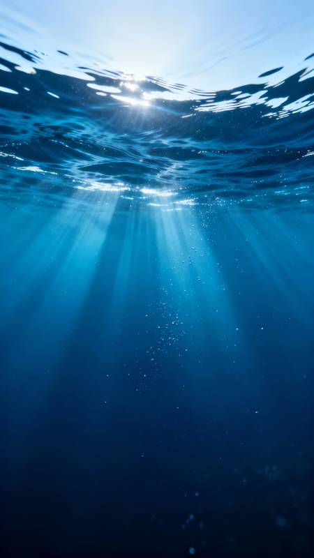 深海光束 静谧蔚蓝世界图片