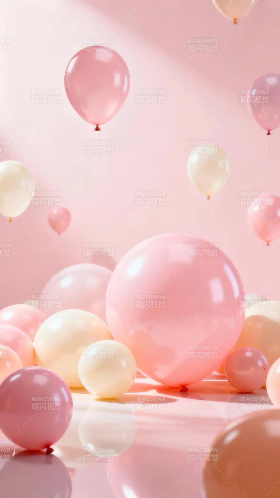粉色气球梦幻飘浮图片