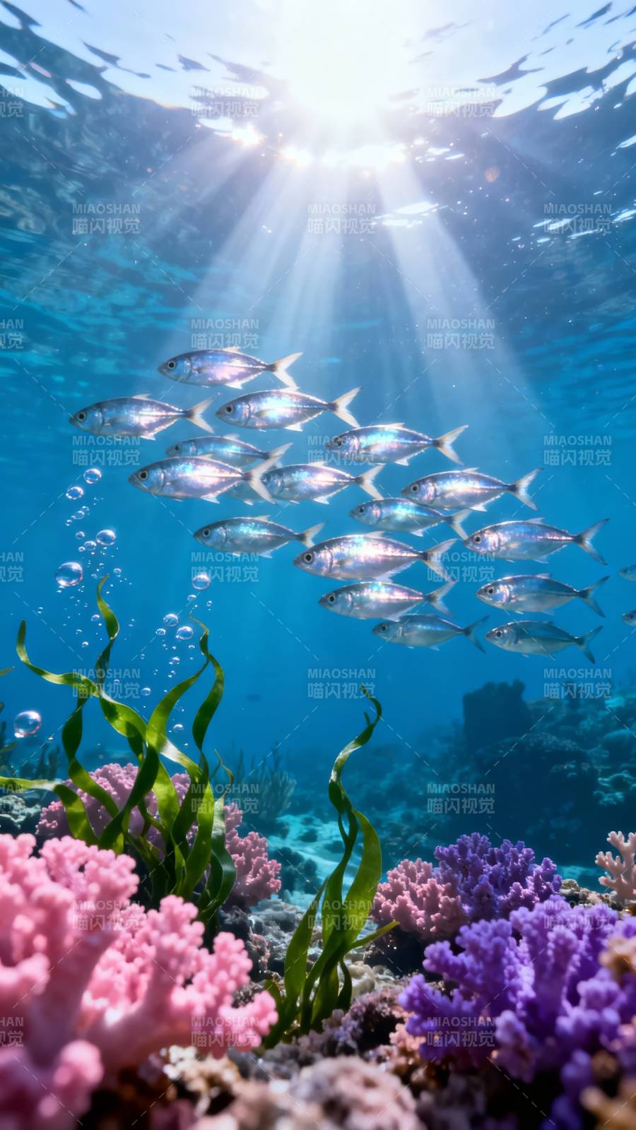 阳光鱼群珊瑚海图片