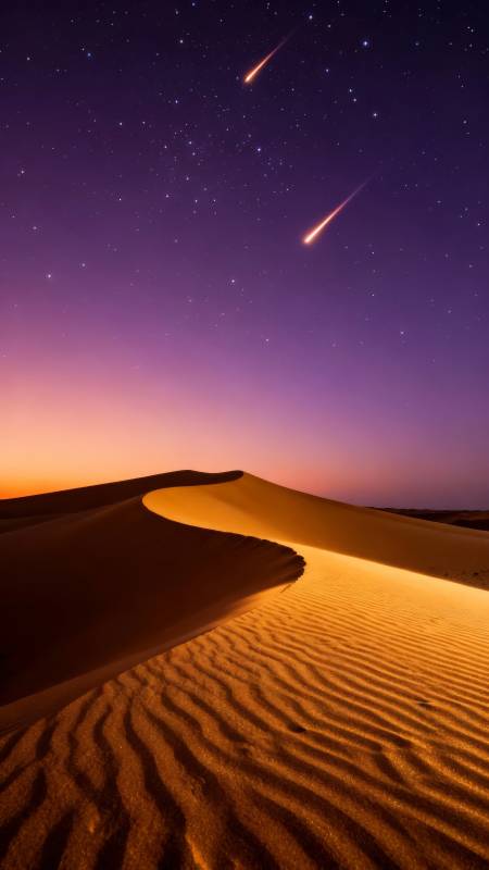 沙漠流星夜 沙丘映星河图片