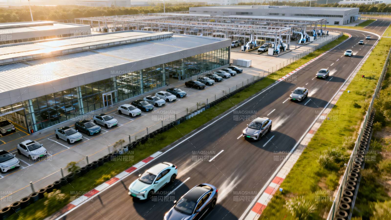 智能汽车工厂全景航拍图图片