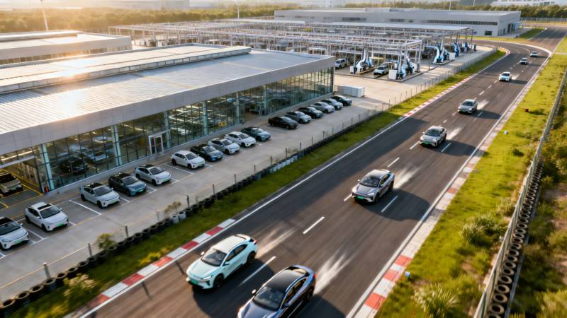 智能汽车工厂全景航拍图图片