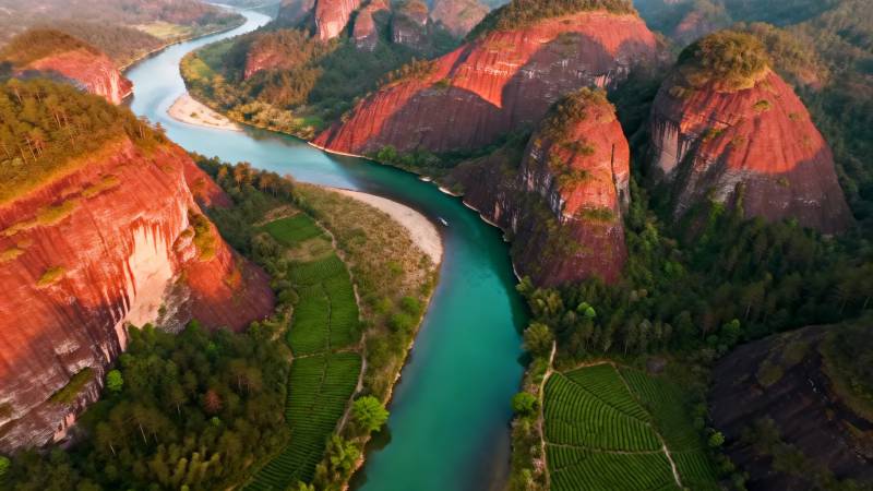 丹霞碧水 山河如画图片