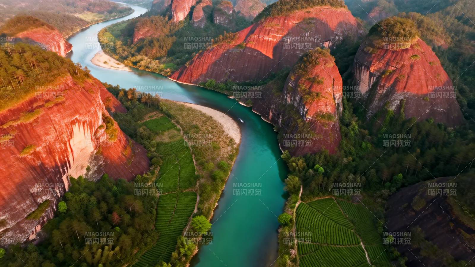 丹霞碧水 山河如画图片