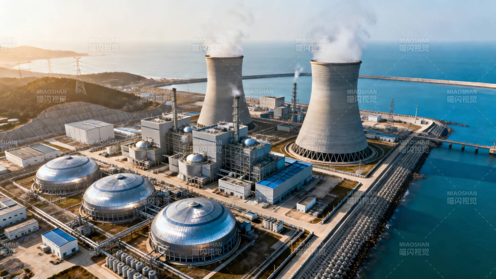 滨海核电站全景图图片