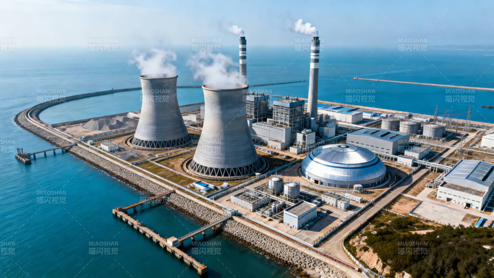 海滨核电站全景图图片