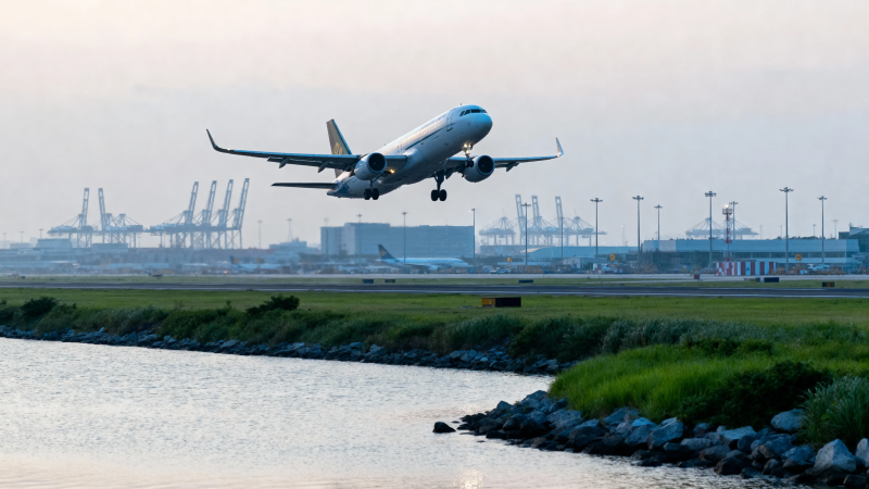 飞机起飞 港口背景图片