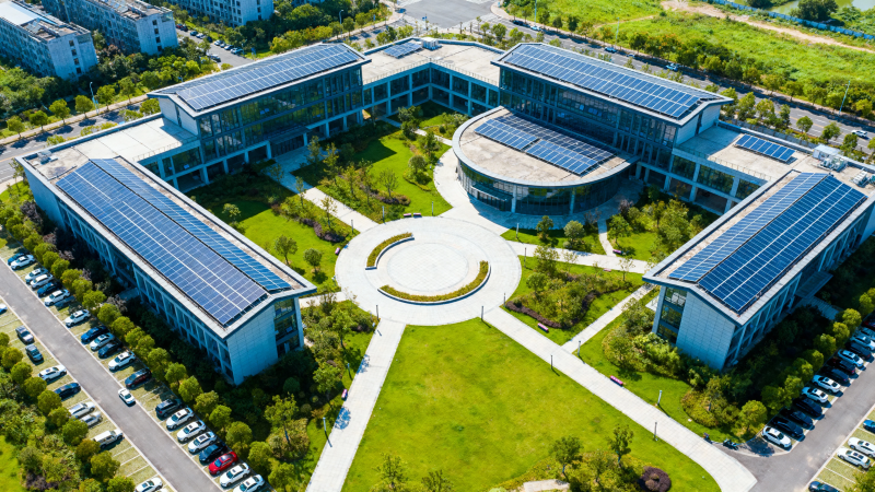 太阳能校园鸟瞰图图片