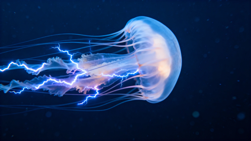 电光水母 深海幻梦图片