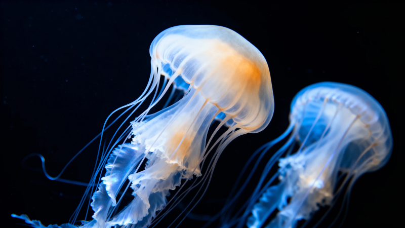 幽蓝水母 暗夜舞者图片