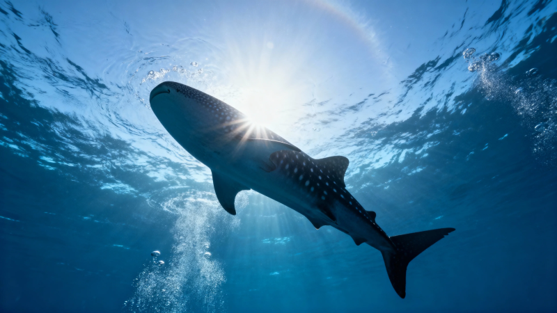 鲸鲨逐光 深海之舞图片