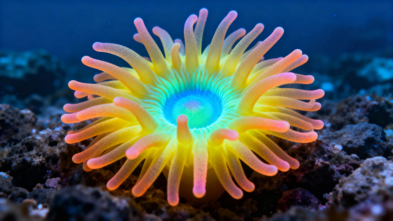 霓虹海葵 海底绽放的光之花图片