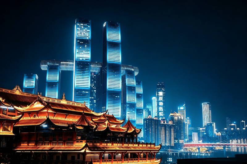 古今交融 重庆夜景璀璨图片