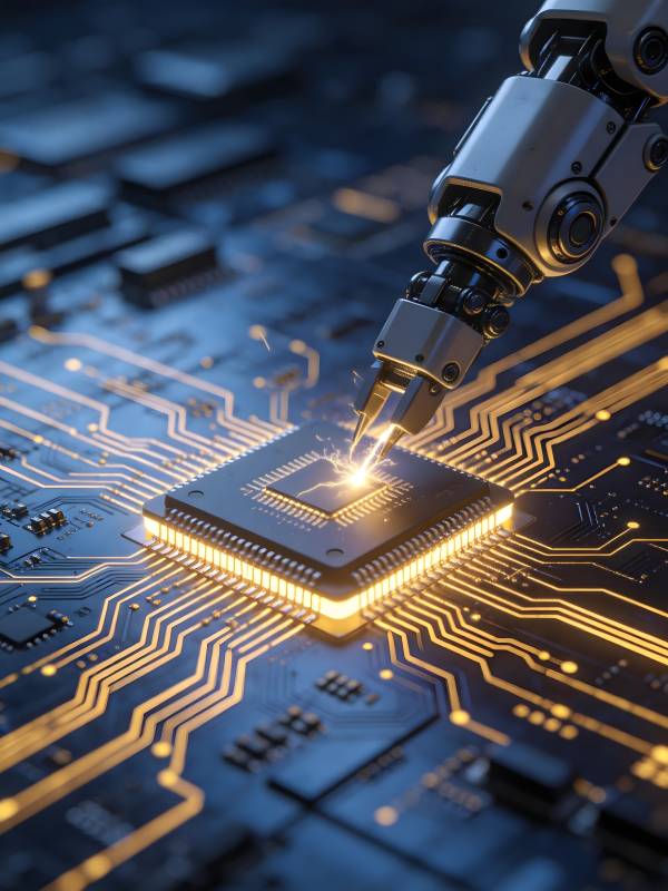 机械臂点亮芯片核心图片