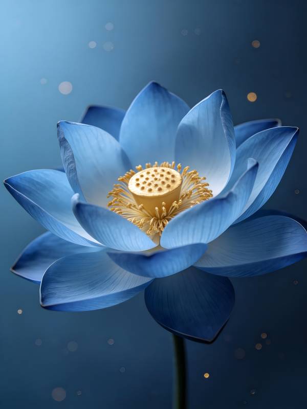 蓝莲绽放 金蕊映梦图片