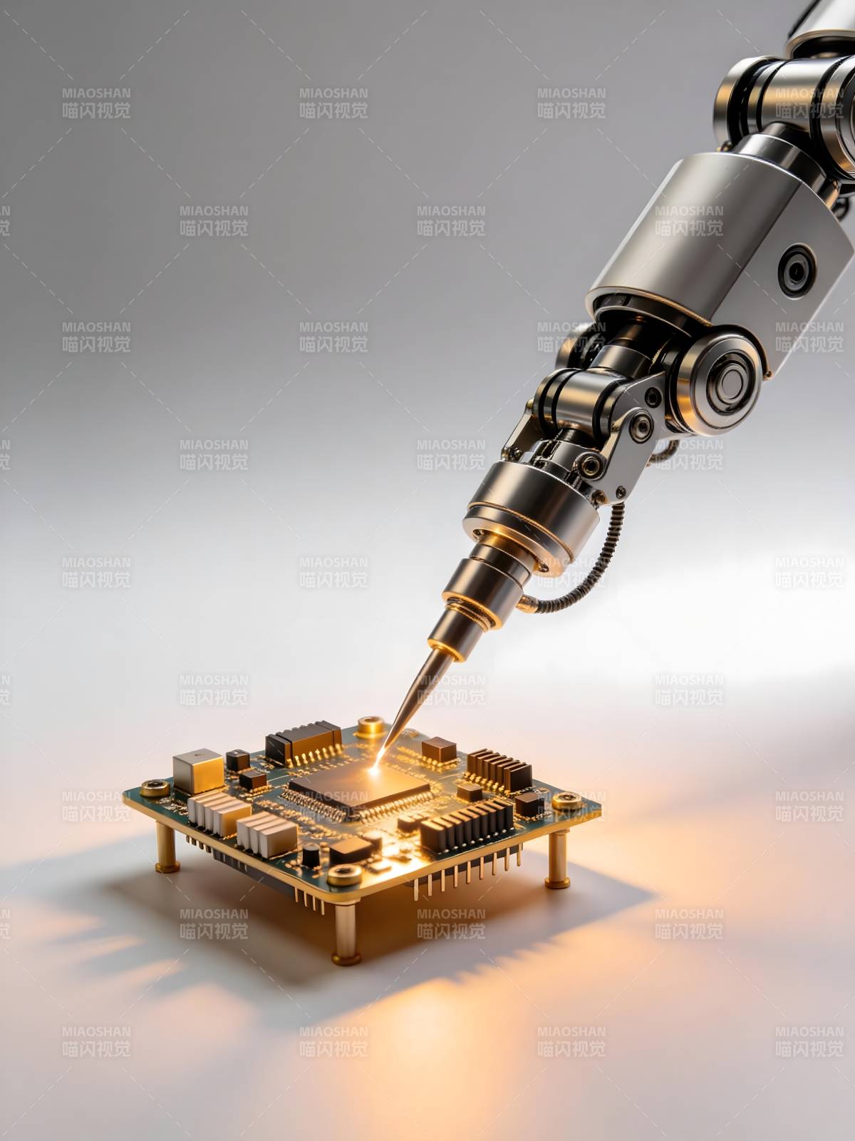 机械臂精准焊接芯片图片