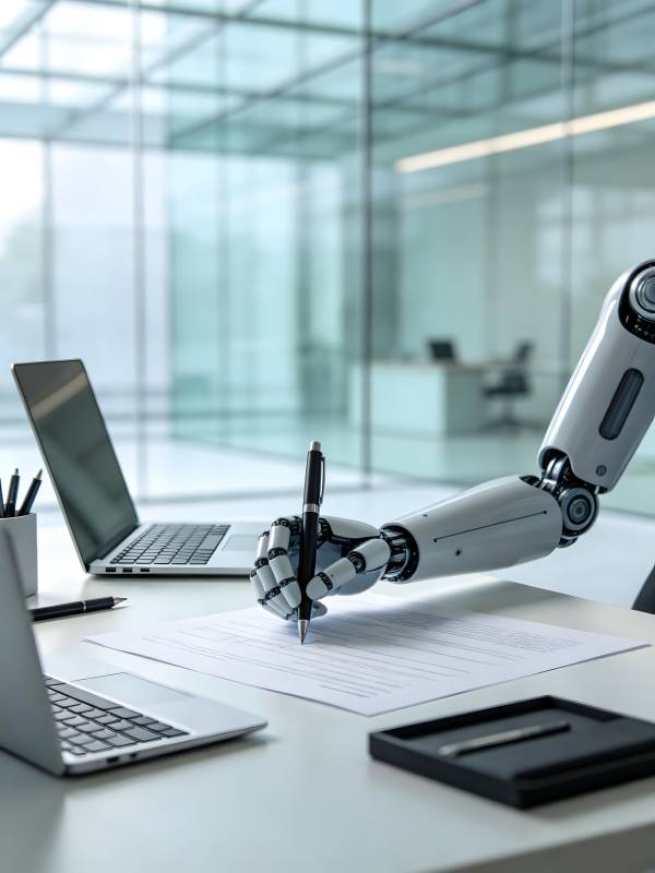 机器人办公 智能签署文件图片