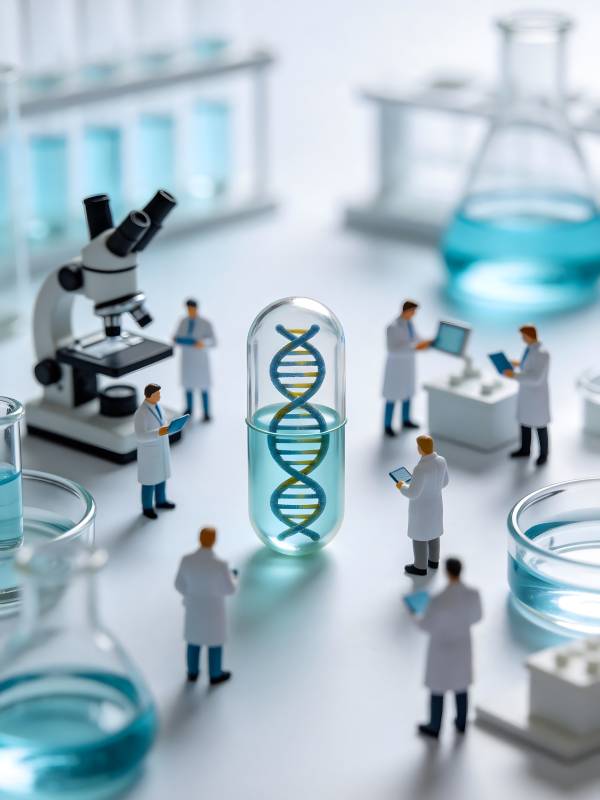 微观实验室 DNA与科学家图片