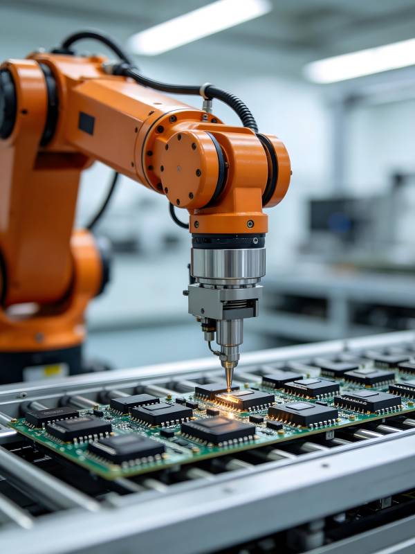 机械臂精准焊接电路板图片