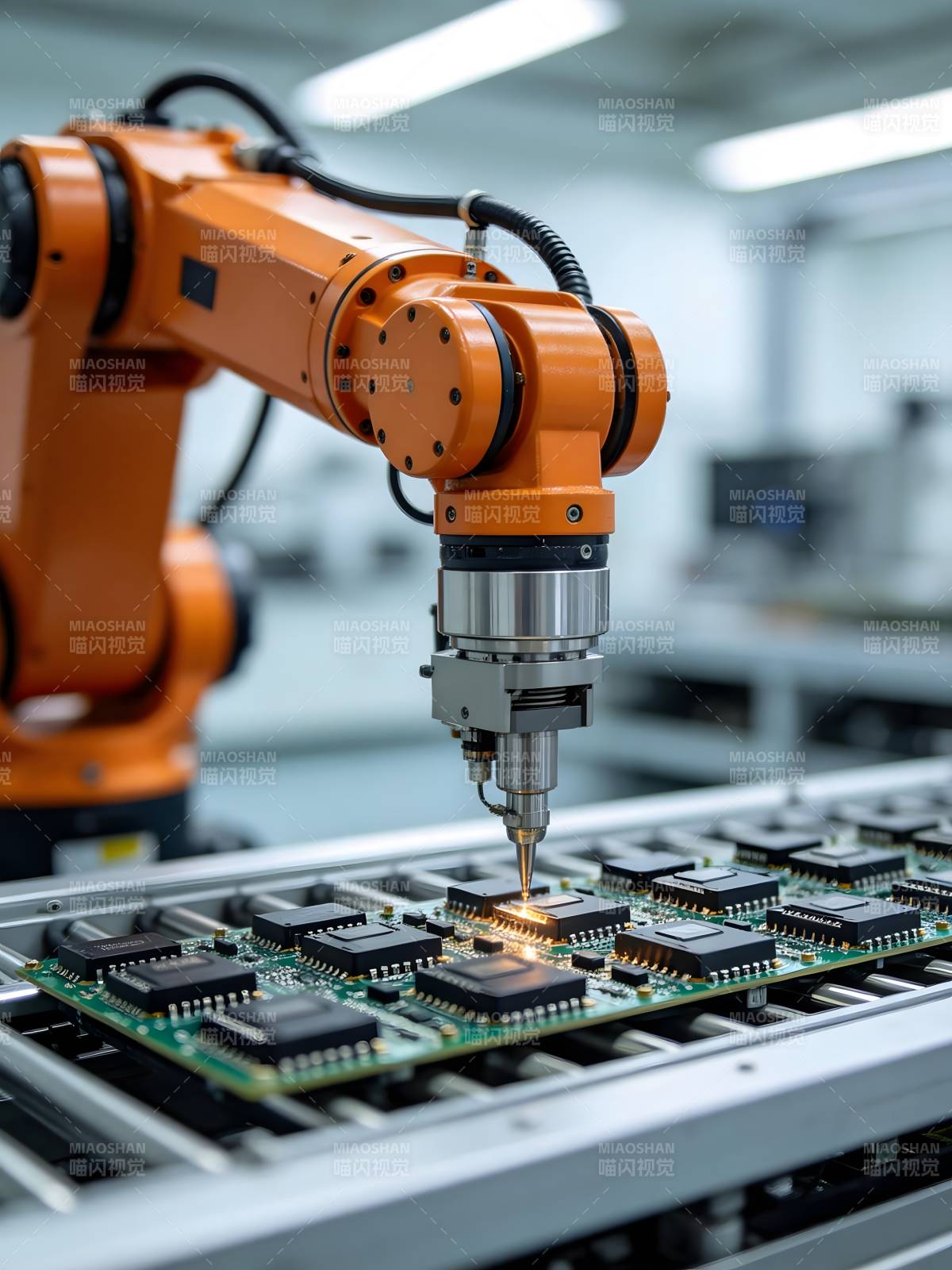 机械臂精准焊接电路板图片