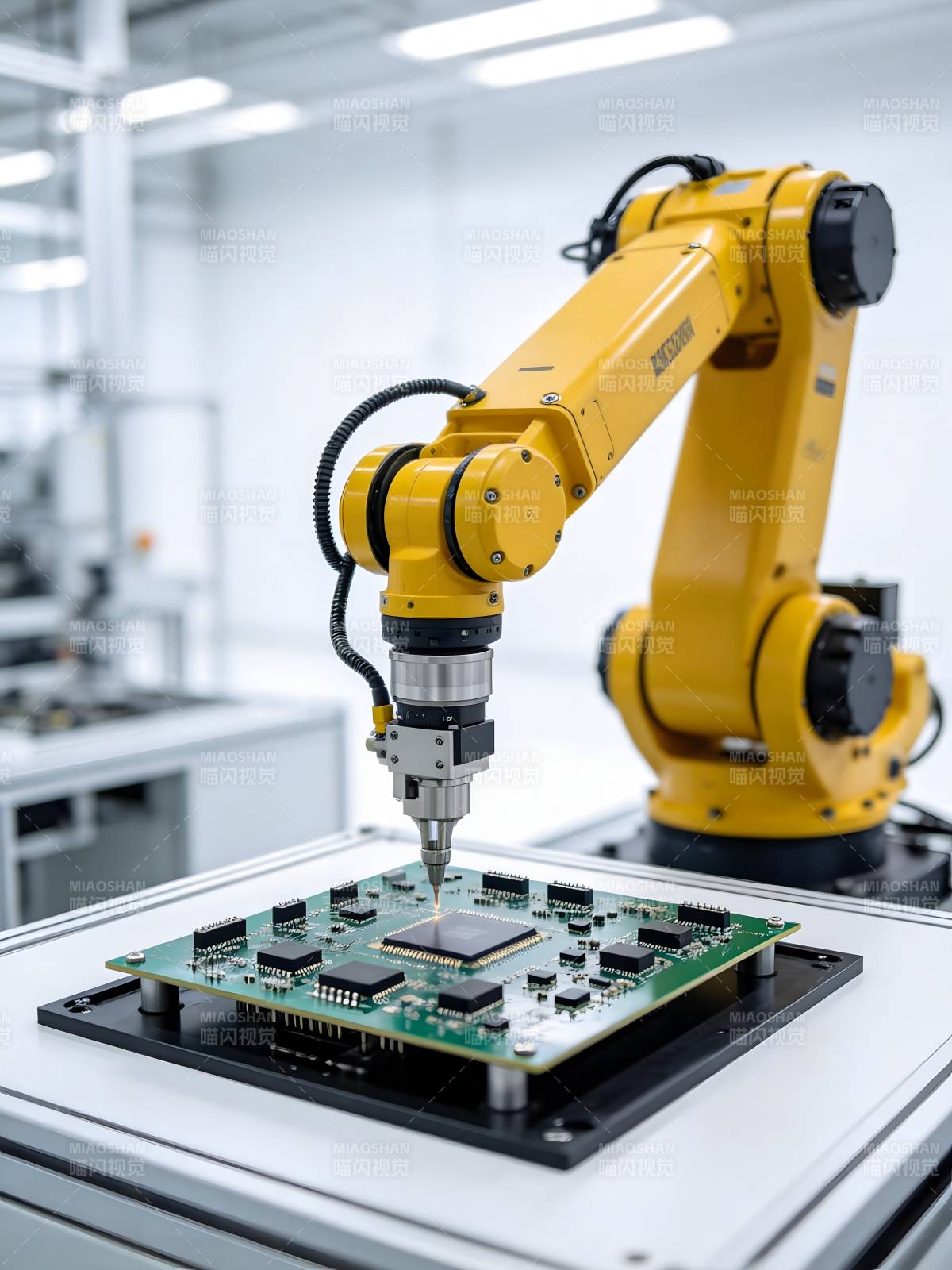 机械臂精准装配电路板图片