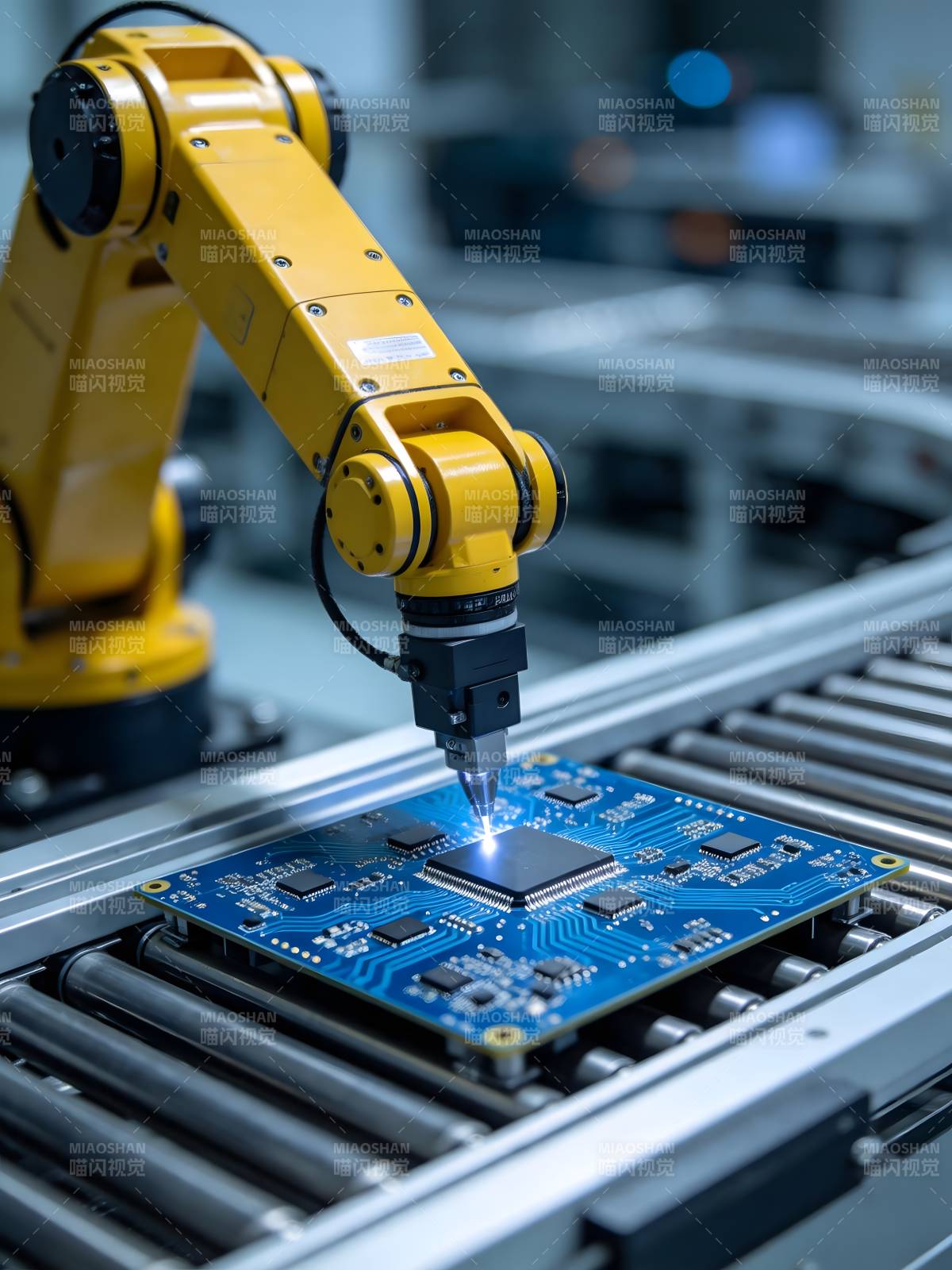机械臂精准焊接电路板图片