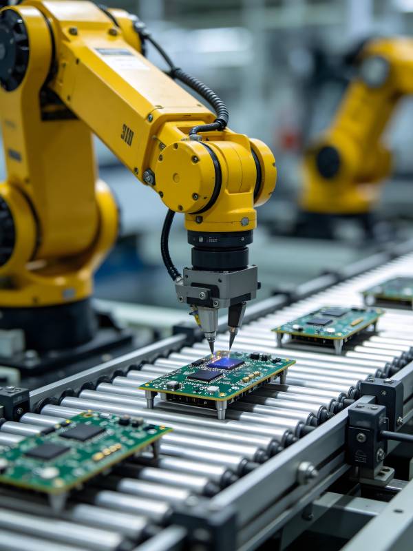智能机器人装配电路板图片