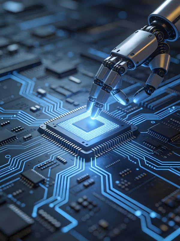 机械手触碰芯片 科技未来图片