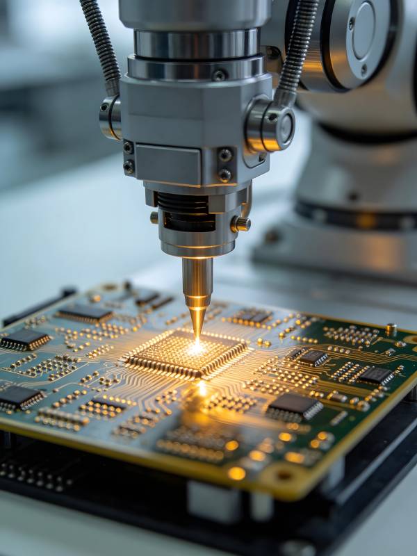 精密机械臂焊接电路板图片