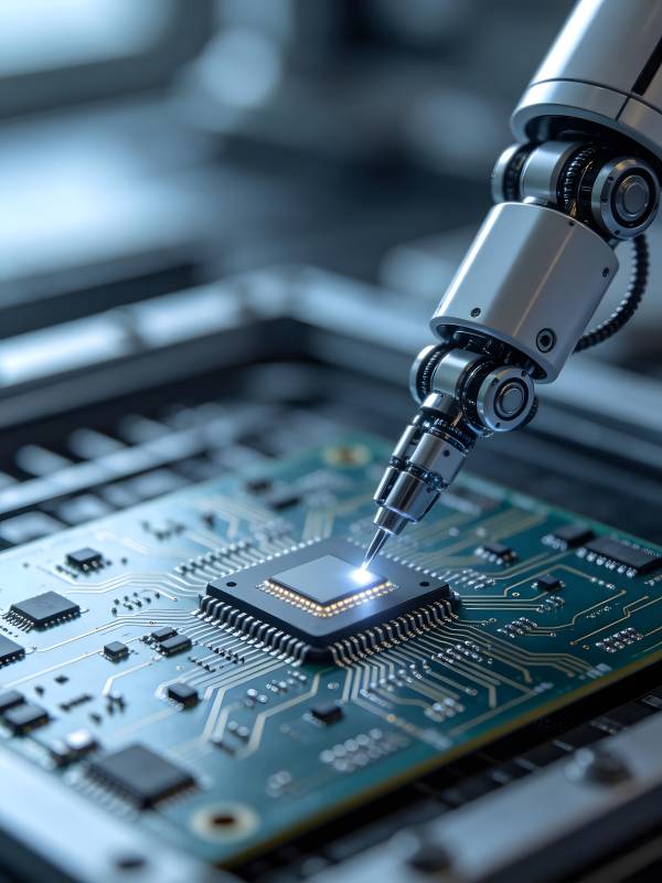 机械臂精准焊接芯片图片