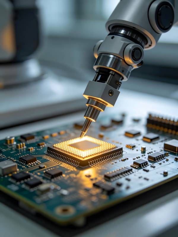 机械臂精准焊接芯片图片