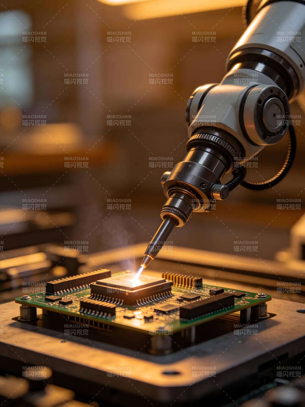 机械臂精密焊接芯片图片