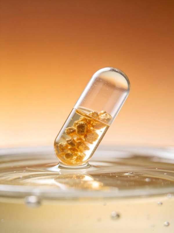 胶囊滴落 金光闪烁瞬间图片