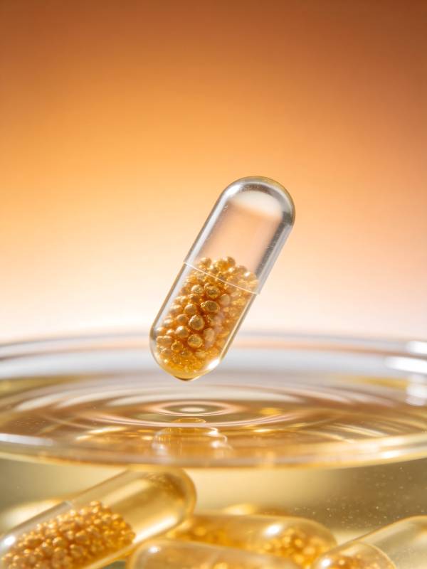 胶囊入水 金珠荡漾图片